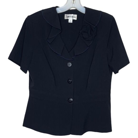 Vintage Danny & Nicole Short Sleeve Blazer Navy - Picture 1 of 8